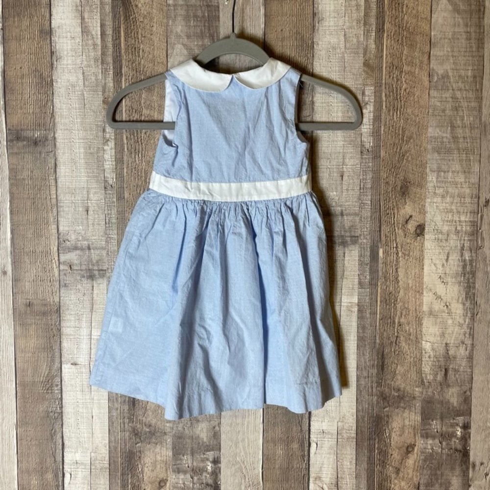 Edgehill Collection Light Blue and White Peter Pan Collar Dress